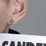 Pendientes estilo INS con revestimiento de cobre cruzado, 1 par