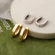 1 par de aretes chapados en oro de 18 quilates de cobre chapado en color sólido estilo simple