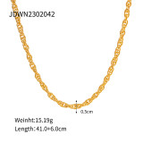 Estilo INS Estilo simple Color sólido Chapado en acero inoxidable Collar de pulseras chapadas en oro de 18 quilates