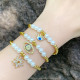 Pulseras de circón con incrustaciones de cobre chapado con cuentas de ojo de diablo de estilo sencillo
