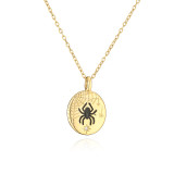Collar con colgante de circonio chapado en oro, esmalte de cobre, serpiente, araña, forma de corazón, 1 pieza