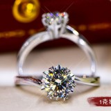 Anillos de diamantes artificiales con incrustaciones de cobre redondos de moda 1 pieza