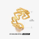 Anillo abierto plateado oro del acero inoxidable 18K de la forma del corazón del estilo clásico en bulto