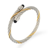 Brazalete de acero inoxidable con bloques de color de estilo simple a granel