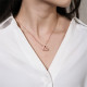 Collar con colgante de circón chapado en oro rosa de cobre con forma de corazón de estilo clásico simple informal a granel