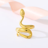 Anillos de acero inoxidable con forma de serpiente de moda, 1 pieza