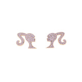1 par de pendientes de diamantes de imitación de cobre con incrustaciones humanas de estilo Simple