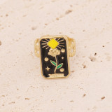 Anillo de personalidad de acero inoxidable con margarita cruzada y nueva moda