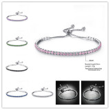 Pulseras De Circón Con Incrustaciones De Cobre Geométricas De Moda 1 Pieza