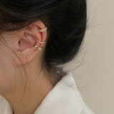 1 Juego de Clips para las orejas de diamantes de imitación con incrustaciones de cobre en forma de C de estilo Simple