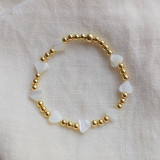 Pulseras chapadas en oro de 18K con revestimiento de cobre de Shell en forma de corazón estilo INS