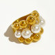 Anillos geométricos de acero inoxidable estilo romano retro