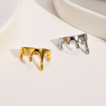 Anillos geométricos de acero inoxidable con revestimiento de moda, 1 pieza