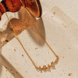 Collar de circón con incrustaciones de cobre chapado en hoja de estilo simple 1 pieza