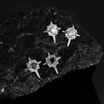 1 par de clips para las orejas de diamantes de imitación de cobre con incrustaciones de estrellas estilo fresco estilo Simple