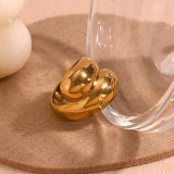 Anillos chapados en oro de 18 quilates con revestimiento de acero inoxidable geométrico de estilo simple básico