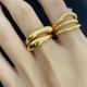 Anillos geométricos de chapado de acero de titanio de moda