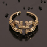 Anillo de cobre de circón con microincrustaciones de joyería Simple de Corea, anillo de nicho de diseño único