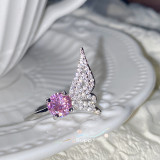 Anillos de circón con incrustaciones de cobre de mariposa de estilo simple