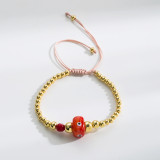 Pulseras de perlas con cinturón tejido de cobre, cuerda de ojo de diablo Retro, 1 pieza