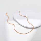 Collar de cadena chapado en cobre de color sólido de estilo simple