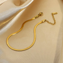 Tobillera con cadena de serpiente cubana de Miami de 3MM, tobillera de acero inoxidable 316L chapada en oro apilada, joyería