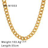 Collar chapado en oro de 18 quilates con trenzado de acero inoxidable de color sólido estilo vintage estilo hip-hop