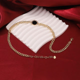 Collar chapado en plata chapado en oro de 18 quilates de acrílico con incrustaciones de cobre redondo estilo fresco Rock Streetwear