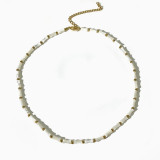 Collar chapado en oro de 18 quilates con revestimiento de acero inoxidable geométrico de estilo simple clásico informal