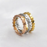 Anillos de diamantes de imitación con incrustaciones de acero inoxidable de color sólido de estilo simple