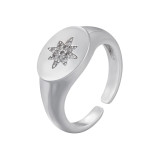 1 pieza Anillo abierto chapado en cobre en forma de U de moda