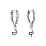 Joyería Pendientes en forma de serpiente Pendientes pequeños con microincrustaciones de circonitas