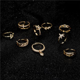 Anillo dividido de abeja de circonita con microincrustaciones de cobre simple