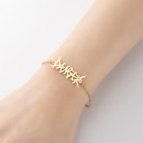 1 pieza Pulseras con revestimiento de acero inoxidable con letras de estilo simple