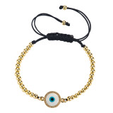 Pulsera simple de cadena de circón con incrustaciones de cobre de mal de ojo de tendencia de moda