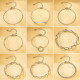 Pulseras plateadas en oro de 18K con revestimiento de acero inoxidable de color sólido de estilo simple