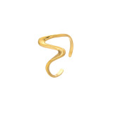 Anillo Abierto Geométrico De Moda Chapado En Acero Inoxidable