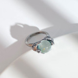 Anillos redondos de piedra lunar con incrustaciones de cobre Commute