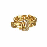 1 pieza, estilo Simple, serpiente, chapado en cobre, incrustaciones de circonio, anillos para mujer, pulseras