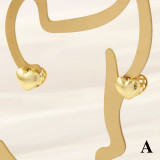 1 par de pendientes chapados en oro de 18 quilates con forma de corazón geométrico de pentagrama de estilo romántico y sencillo