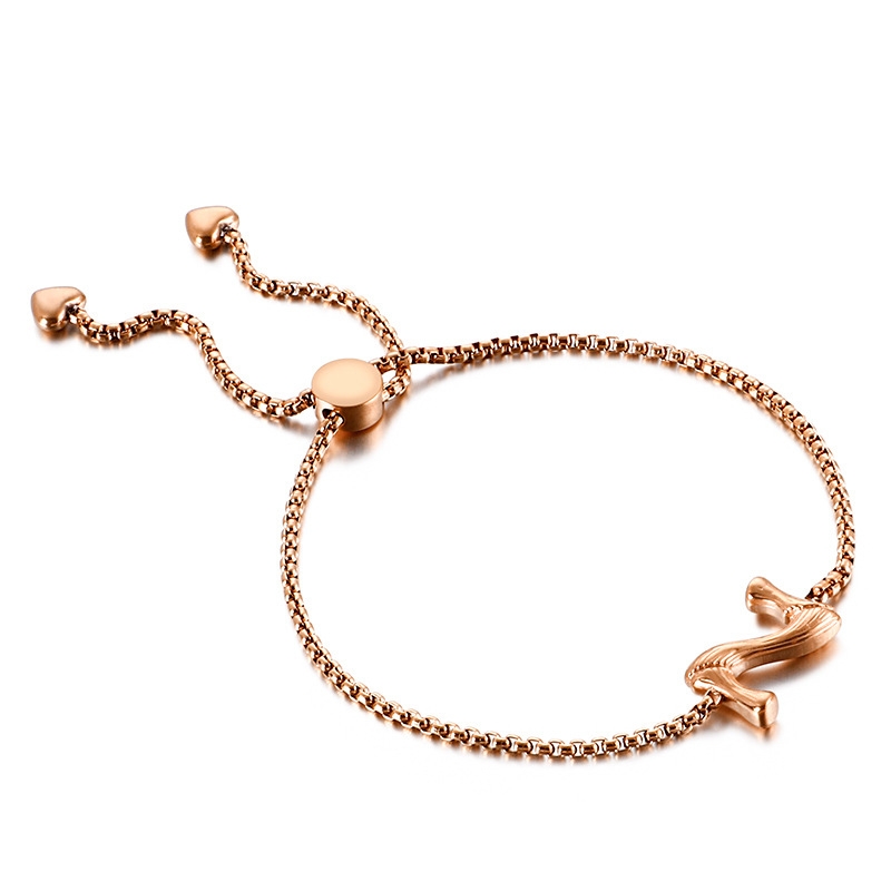 Pulsera ajustable Retro con letras inglesas de acero inoxidable, joyería al por mayor