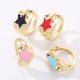 Anillos abiertos con esmalte de cobre y pentagrama de Sweet Streetwear
