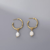 1 par de pendientes colgantes chapados en oro y cobre redondos de estilo vintage