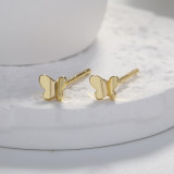 Pendientes estilo simple estrella flor mariposa latón chapado circón 1 par