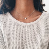 Collar con colgante de cobre con forma de corazón liso simple