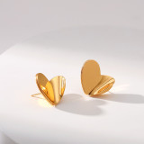 Pendientes chapados en cobre con forma de corazón a la moda, 1 par