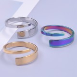 Anillos abiertos de pulido de acero inoxidable de color sólido Commute