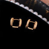 1 par de pendientes de cobre chapados en forma de corazón ovalado cruzado Retro