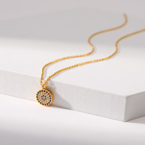 Collar pendiente plateado oro de cobre redondo de los diamantes artificiales del estilo simple a granel