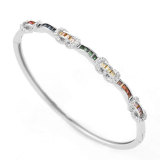 Brazalete de circón con incrustaciones de cobre irregular para mujer